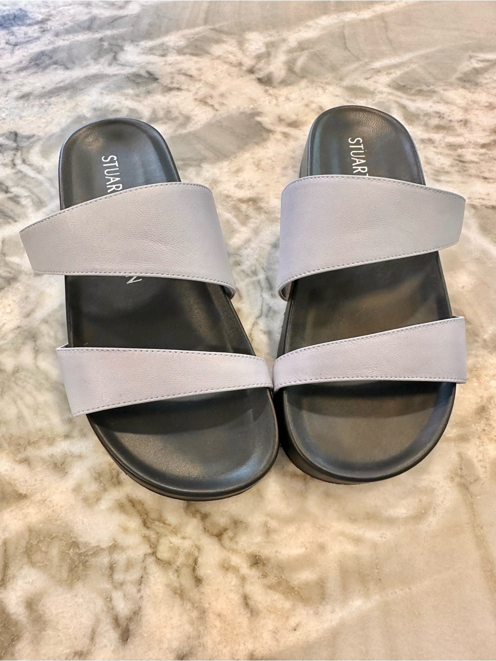 Stuart Weitzman Miami Leather Sport Slide Sandals
